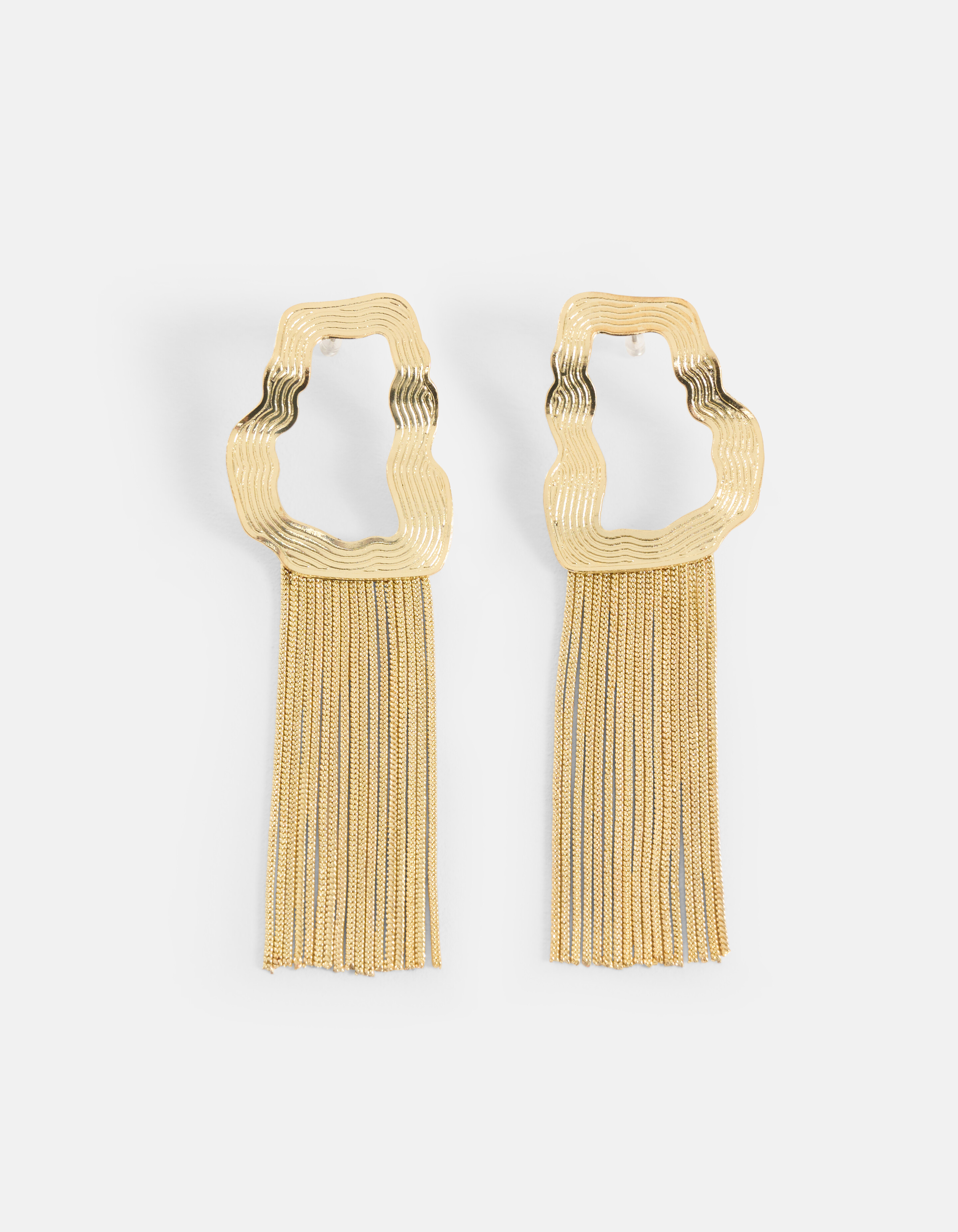 Gewellte Fransen Ohrringe Gold SHOEBY ACCESSOIRES