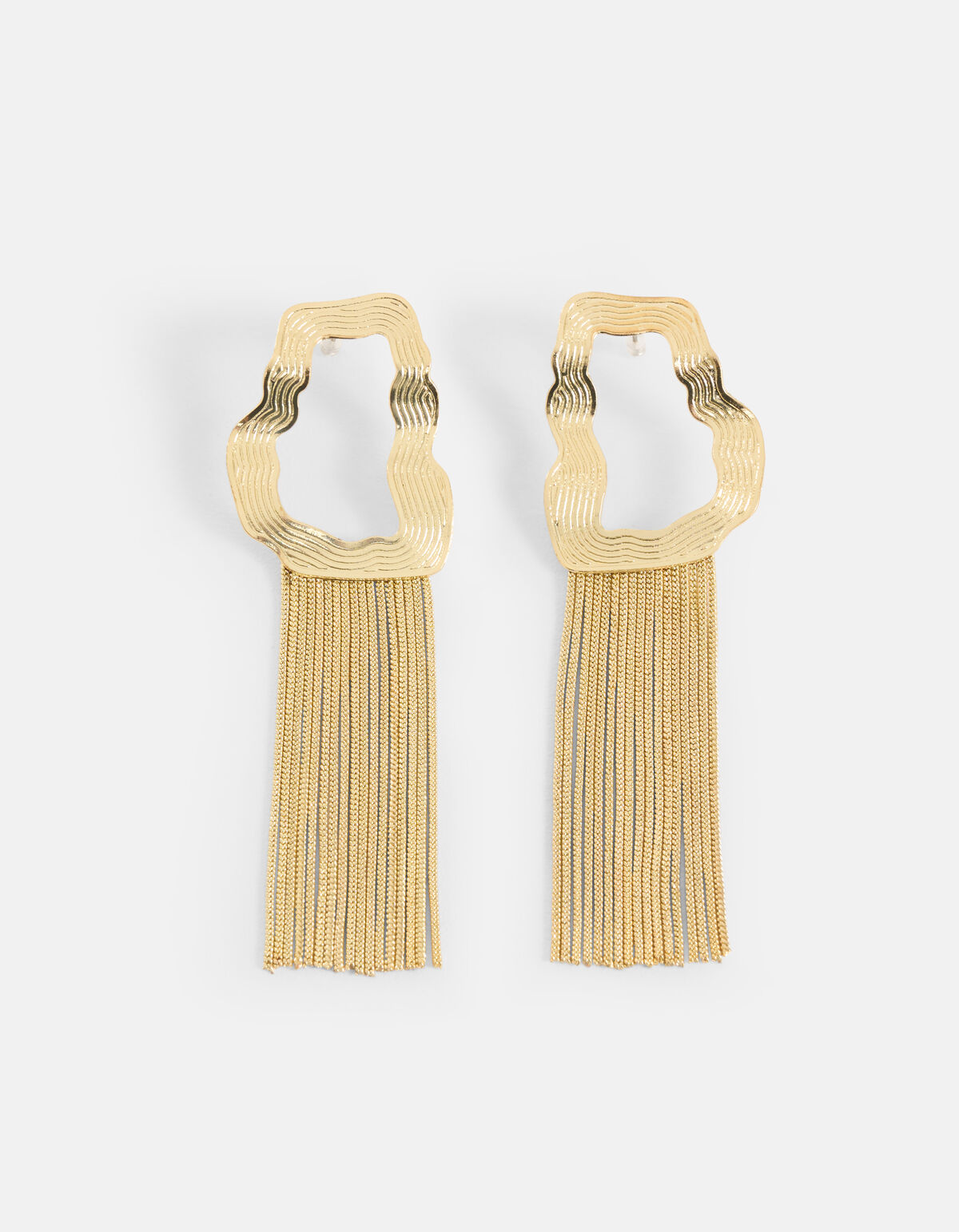 Gewellte Fransen Ohrringe Gold SHOEBY ACCESSOIRES