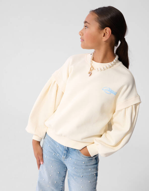 Pleated Pullover Gebrochenes Wei&szlig; SHOEBY GIRLS