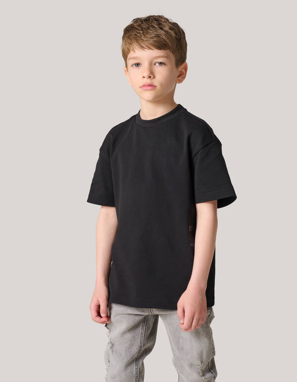 Schweres Basic-T-Shirt Schwarz SHOEBY BOYS