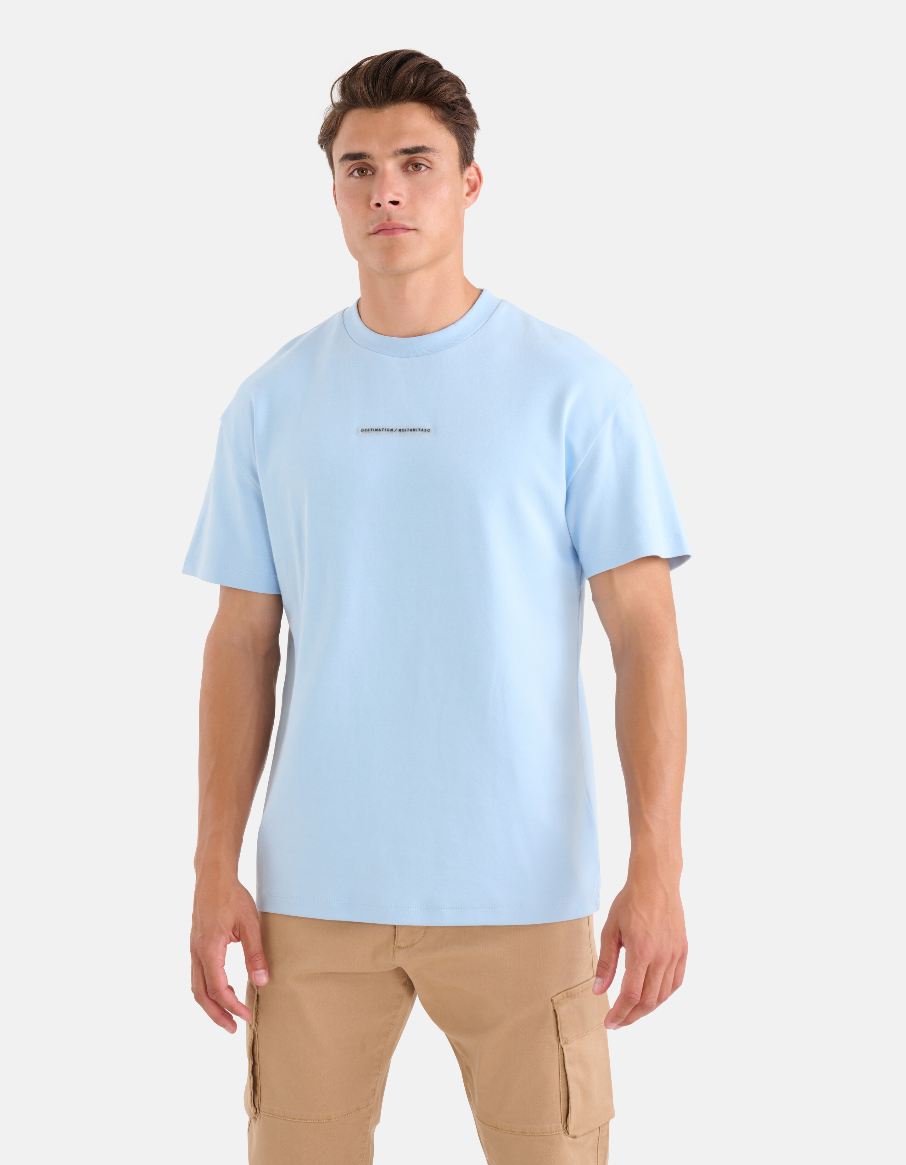 Badge T-shirt Lichtblauw SHOEBY MEN