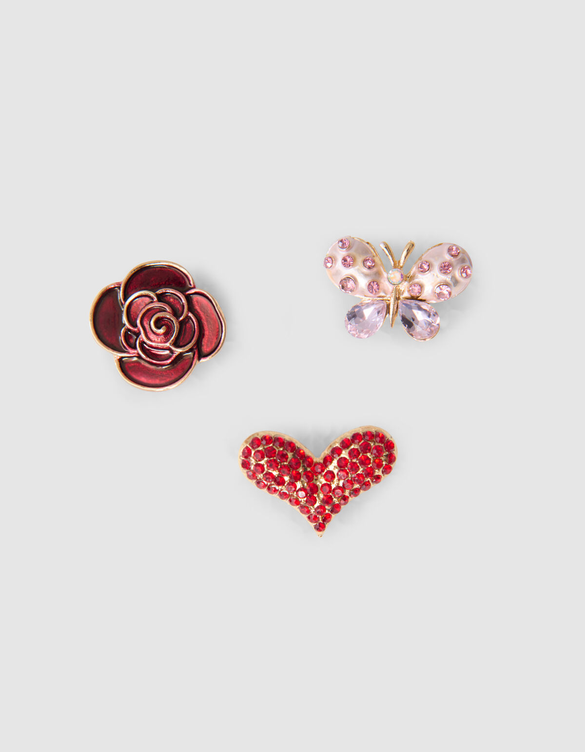Rose Brosche Set Rot SHOEBY ACCESSOIRES
