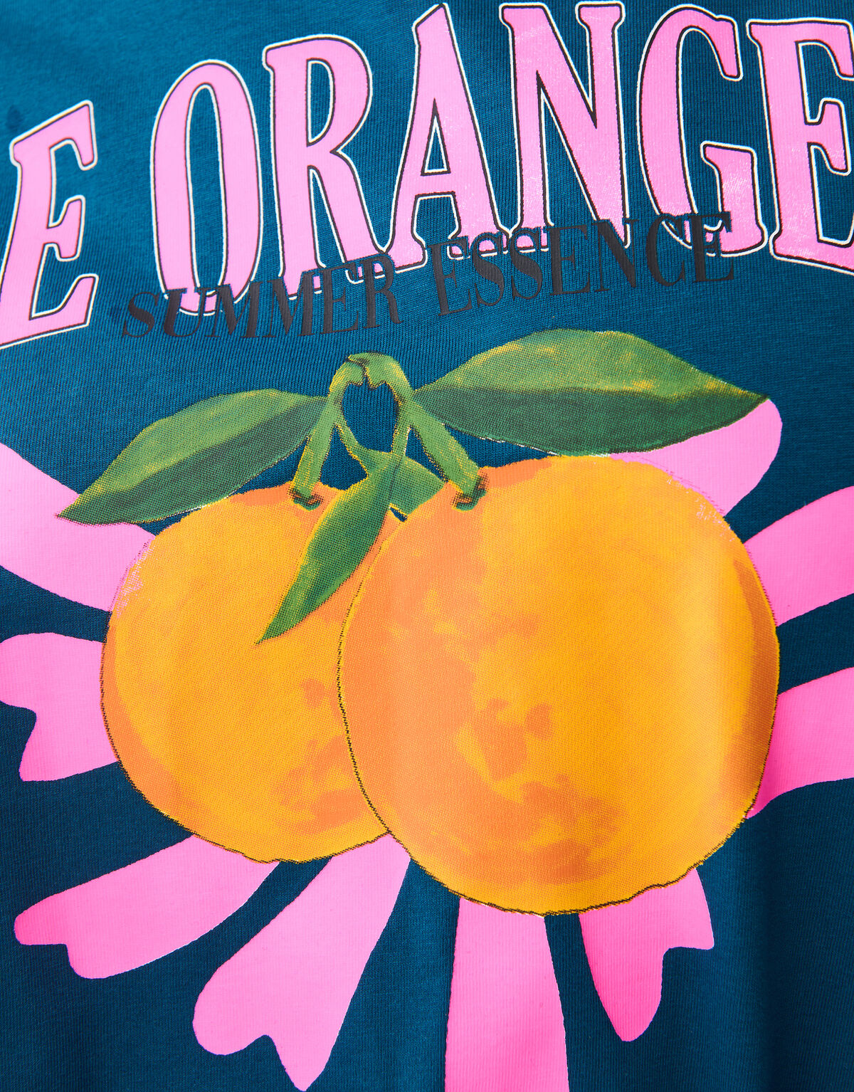 Orangefarbenes Kunstwerk-T-Shirt Blau SHOEBY WOMEN