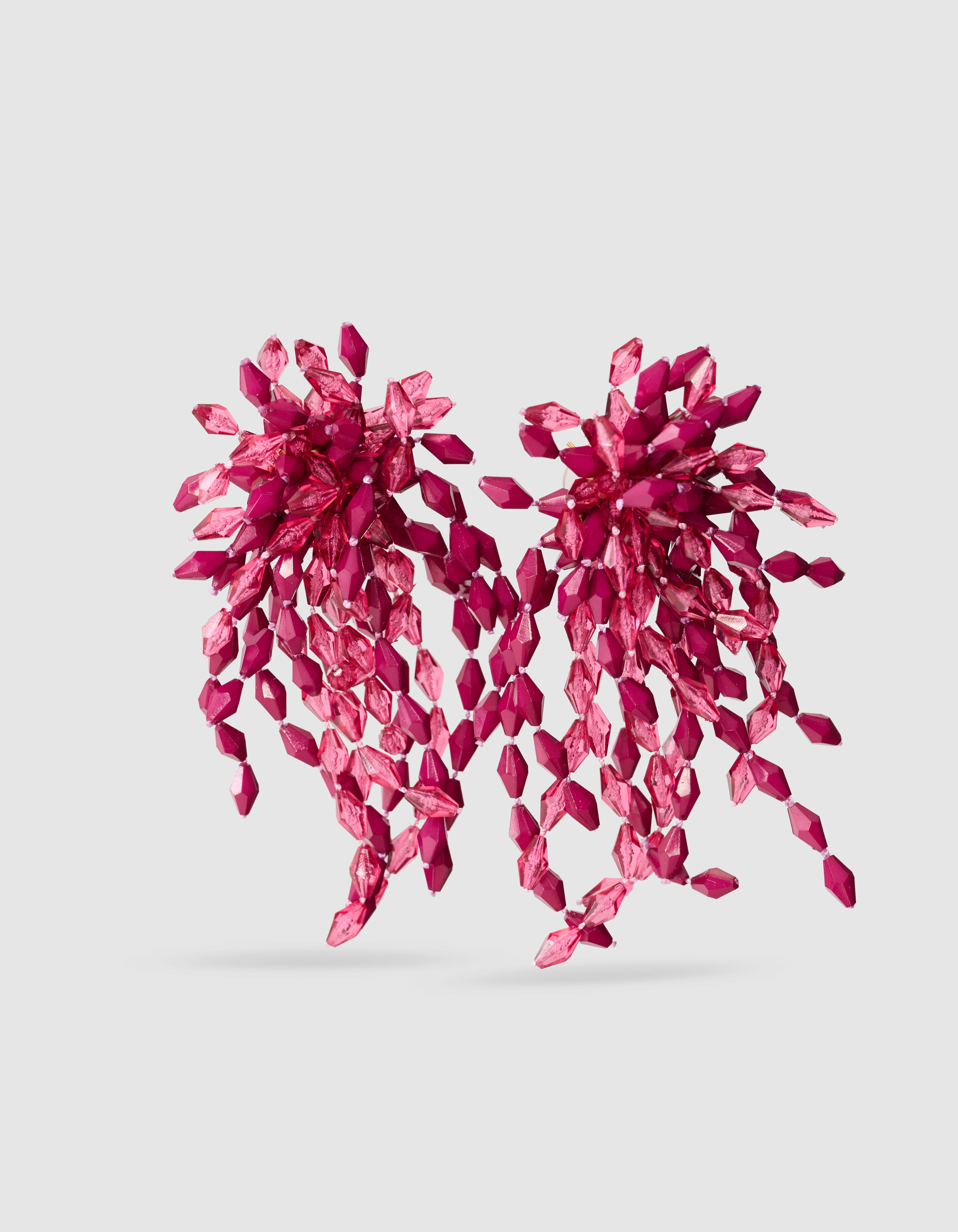 Beaded Wasserfall Ohrringe Dunkelrosa SHOEBY ACCESSOIRES