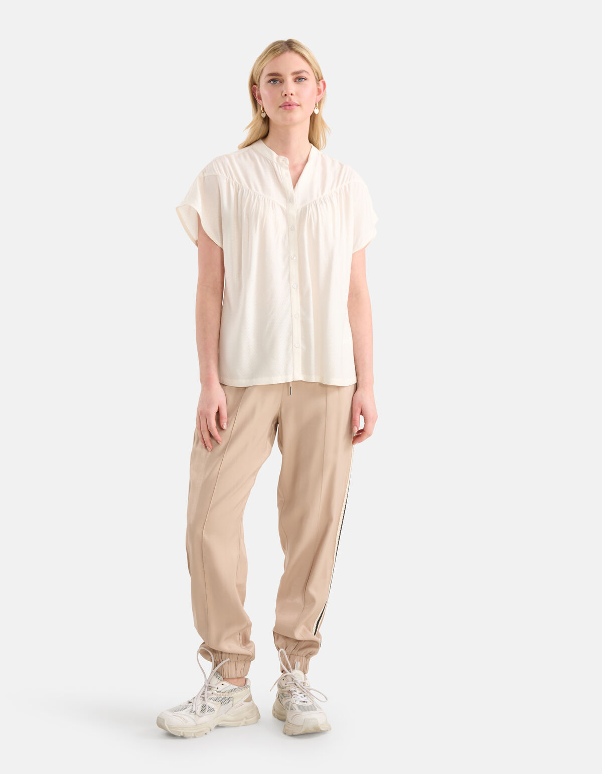 Relaxed Fit Top Gebroken Wit SHOEBY WOMEN
