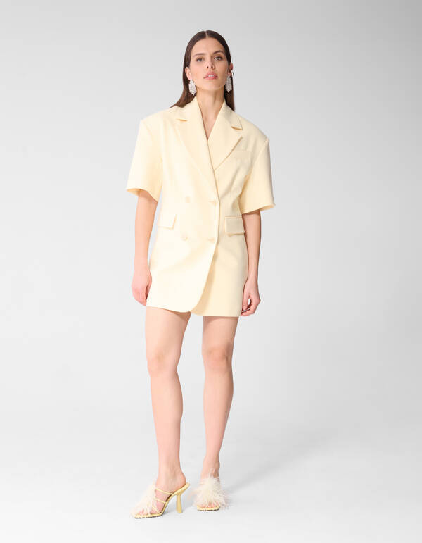 Kurzarmblazer Kleid Hellgelb SHOEBY WOMEN