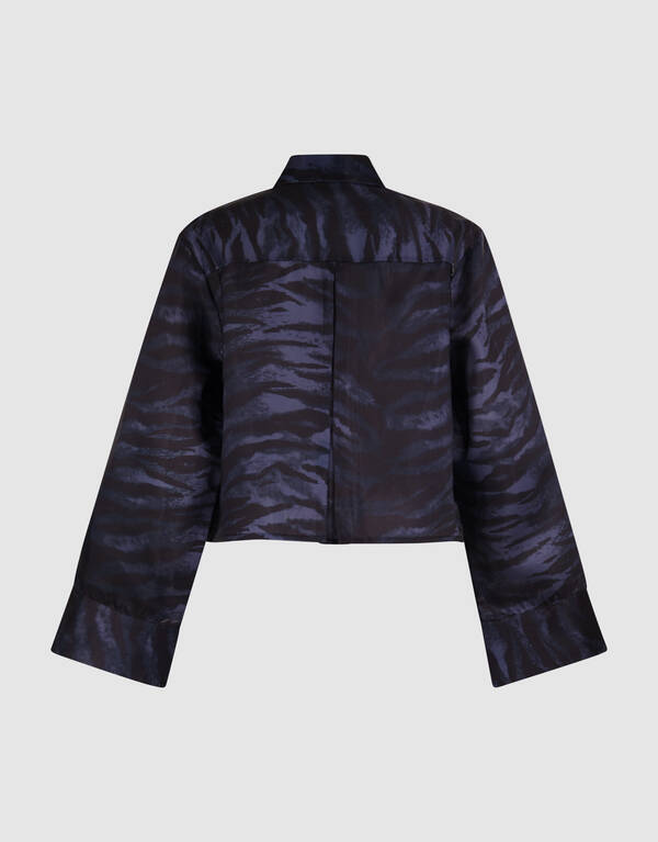 Bedruckte Zebra-Bluse Dunkelgrau SHOEBY WOMEN