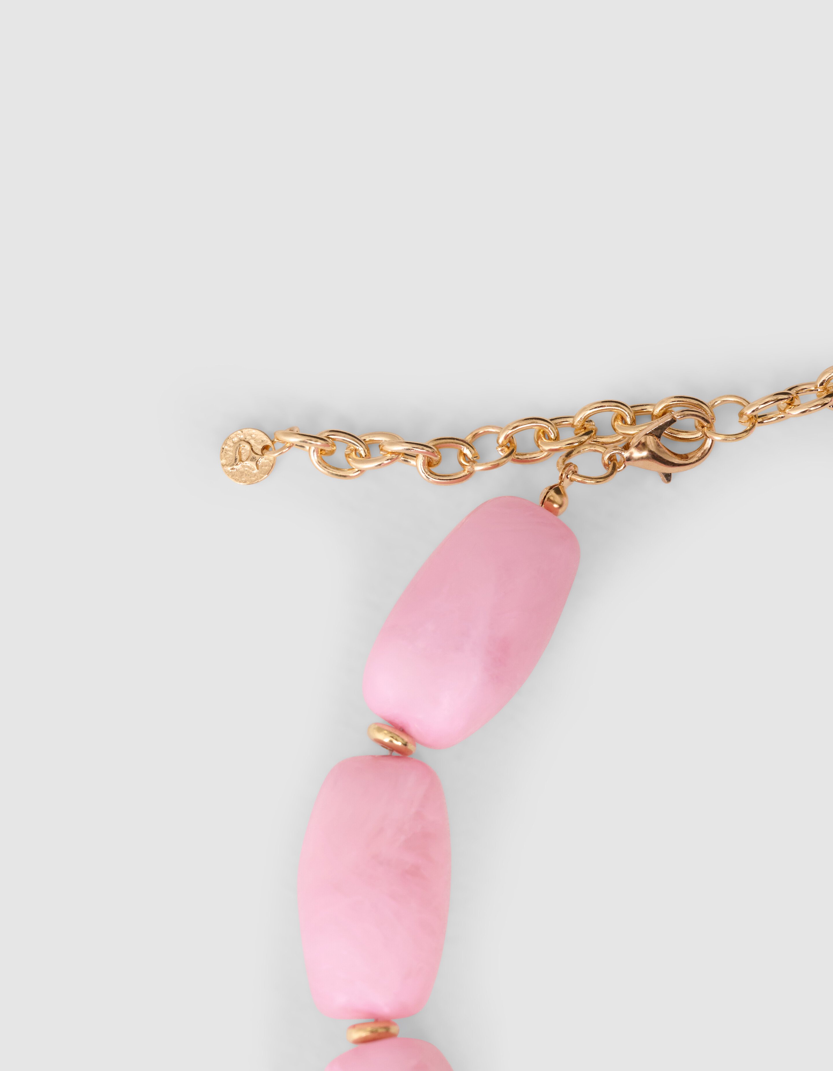 Perlenherz-Kette Gold/Rosa SHOEBY ACCESSOIRES