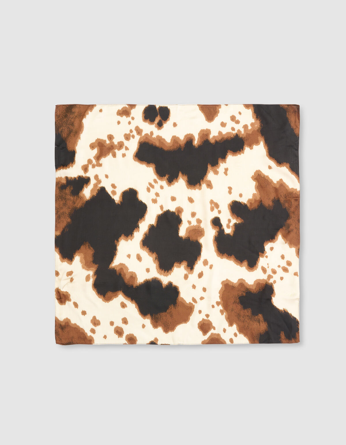 Brauner Satinschal mit Kuhmotiv SHOEBY ACCESSOIRES