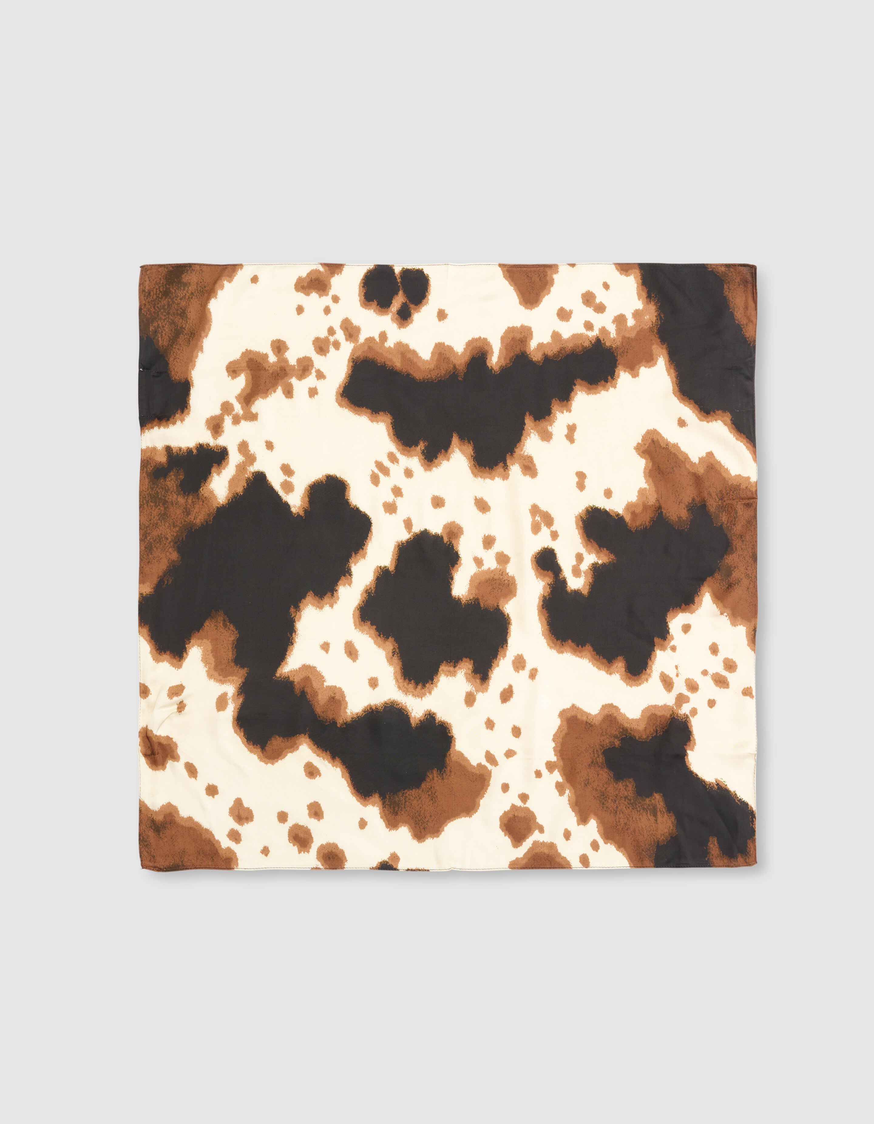 Brauner Satinschal mit Kuhmotiv SHOEBY ACCESSOIRES