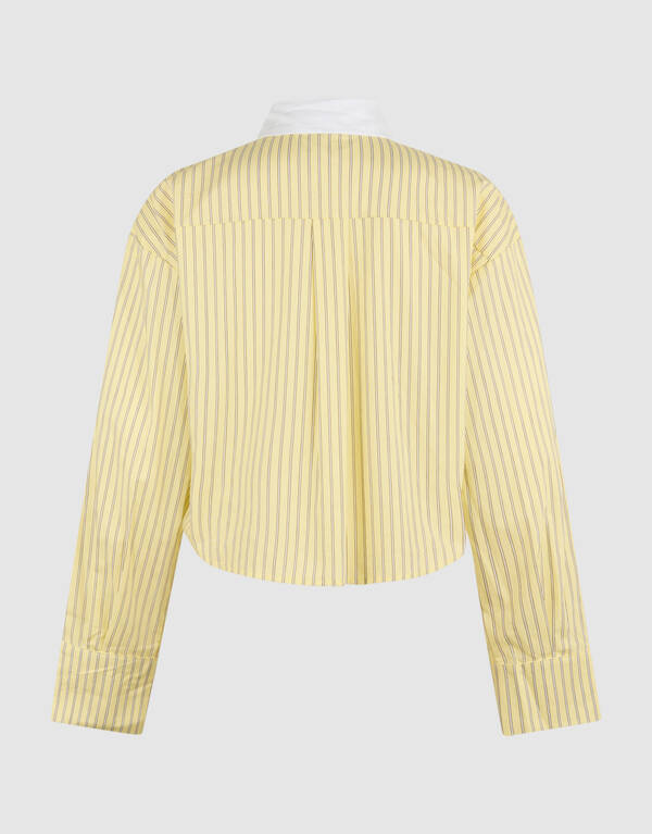 Kurz geschnittene Bluse mit Strasskragen, Hellgelb SHOEBY WOMEN
