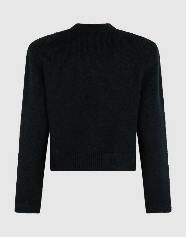Shoulder Crew Strickpullover Schwarz SHOEBY WOMEN