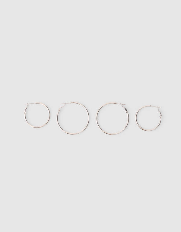 Basic Creolen-Set Silber SHOEBY ACCESSOIRES