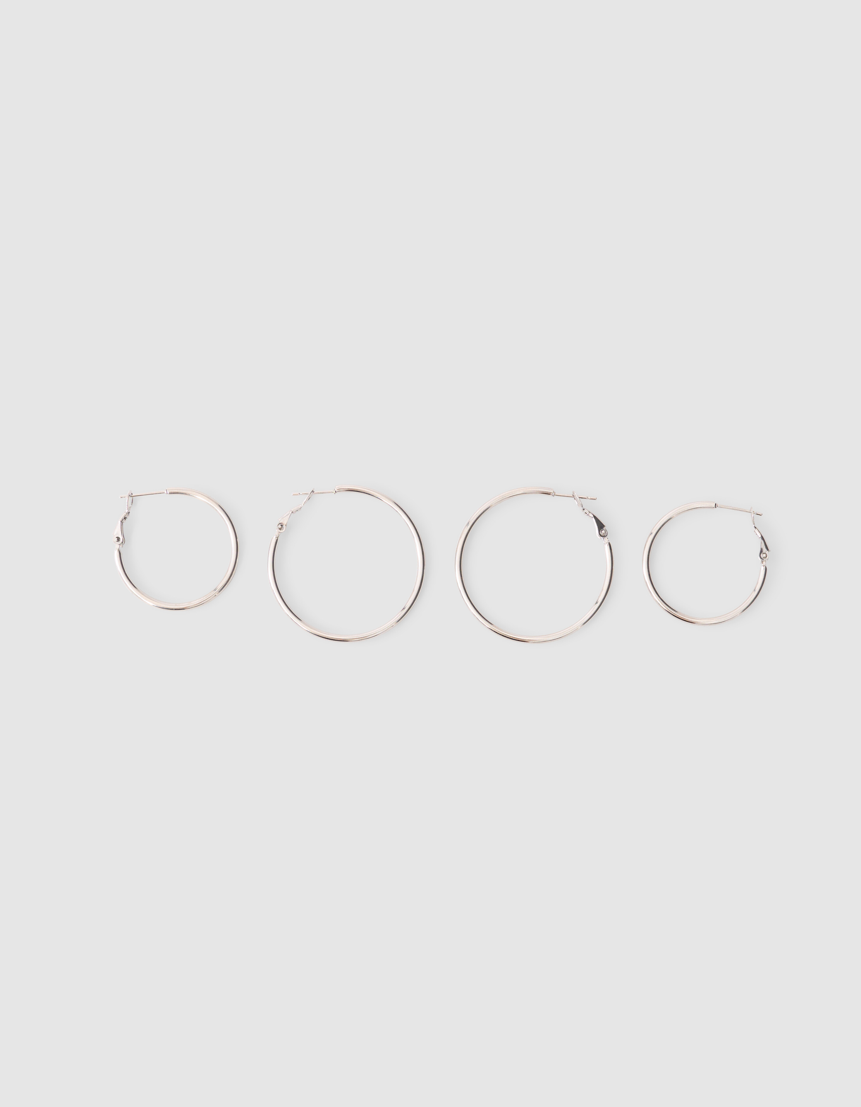 Basic Creolen-Set Silber SHOEBY ACCESSOIRES