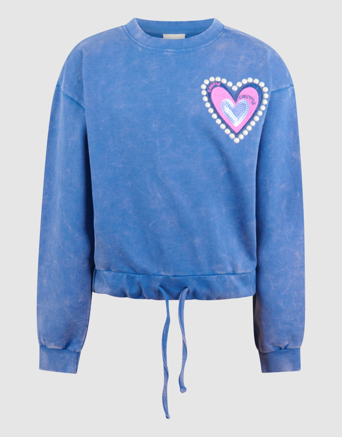 Heart Washed Pullover Blauw SHOEBY GIRLS