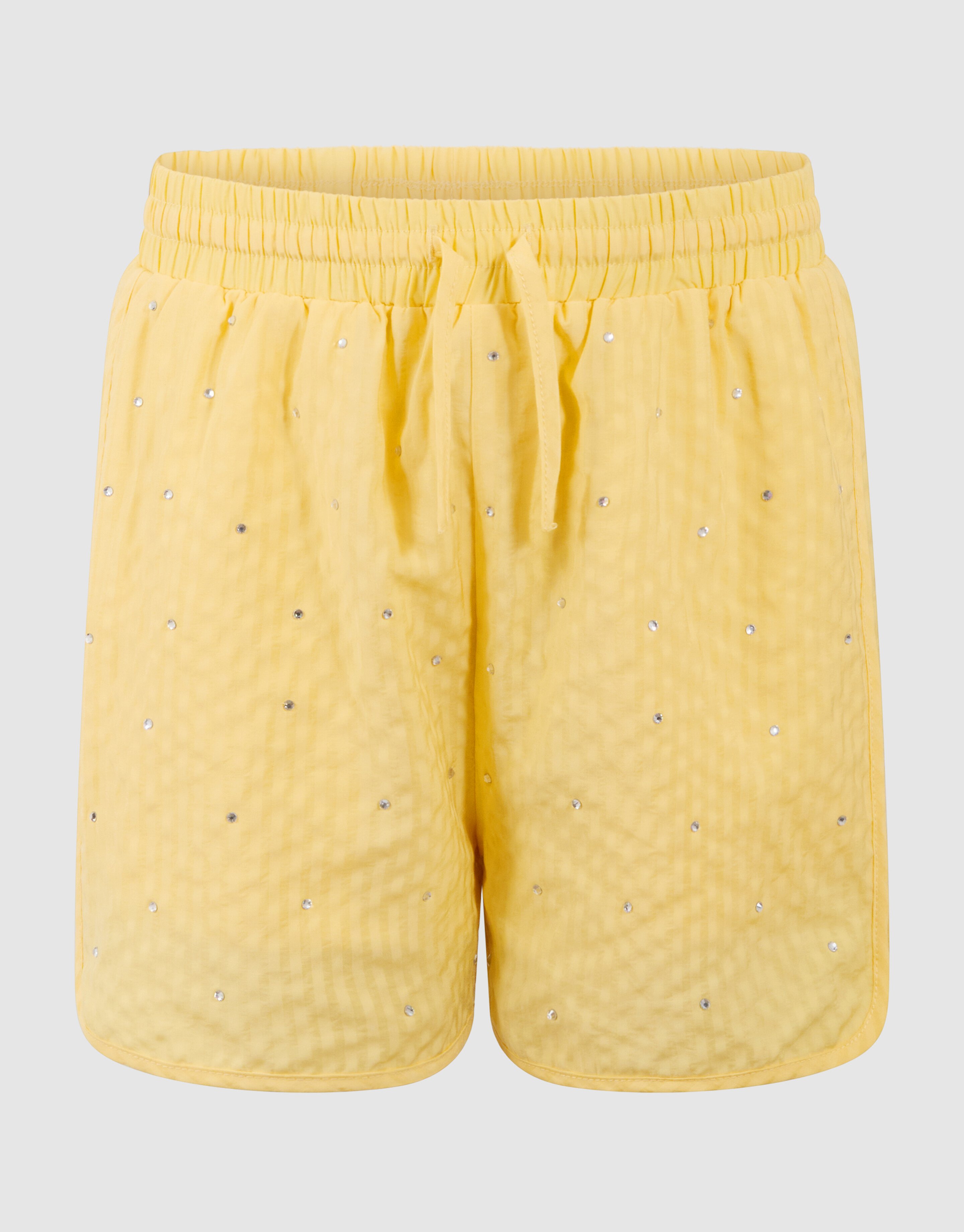 Nadelstreifen Strass Shorts Hellgelb SHOEBY GIRLS