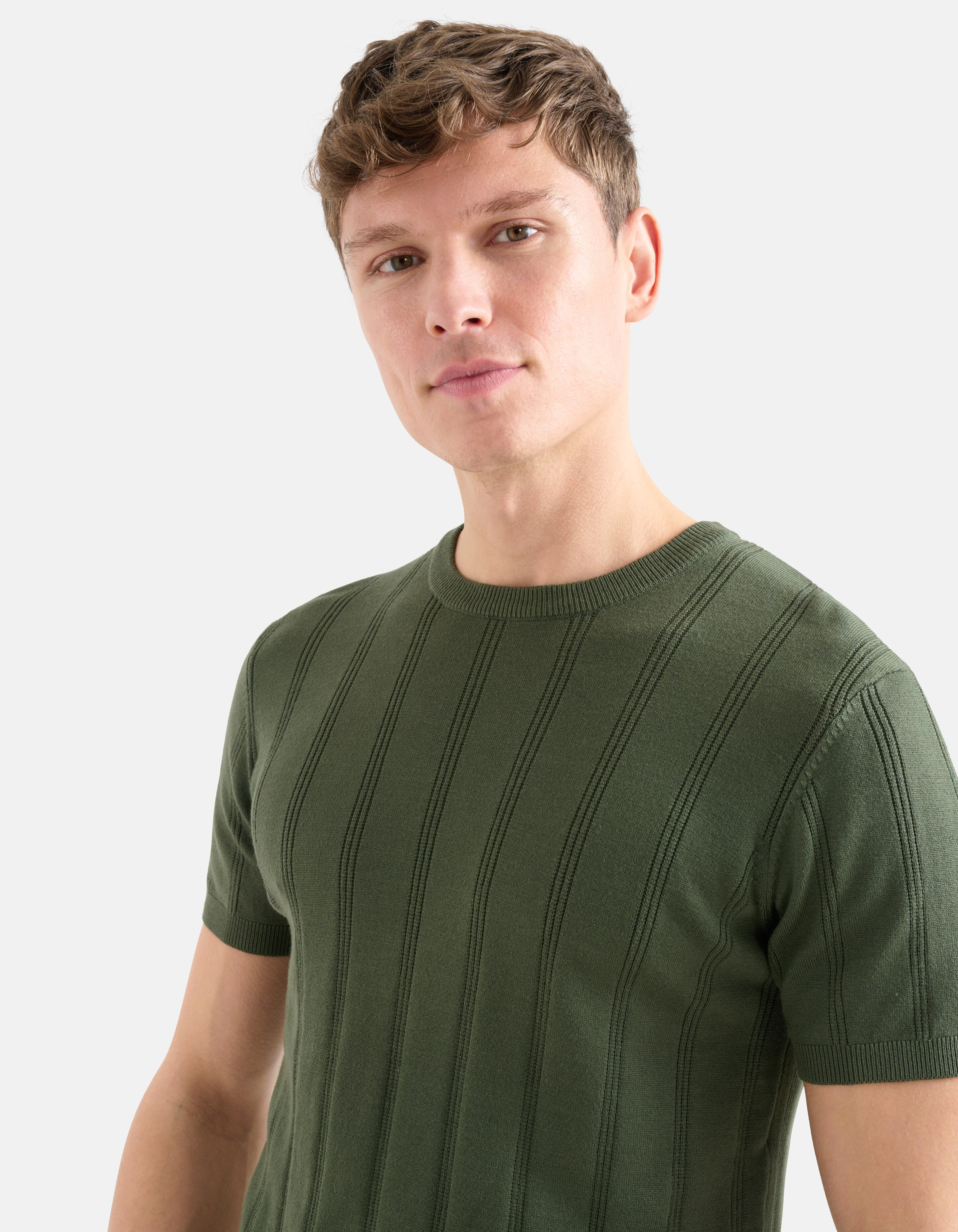 Strick-T-Shirt Dunkelgrün SHOEBY MEN