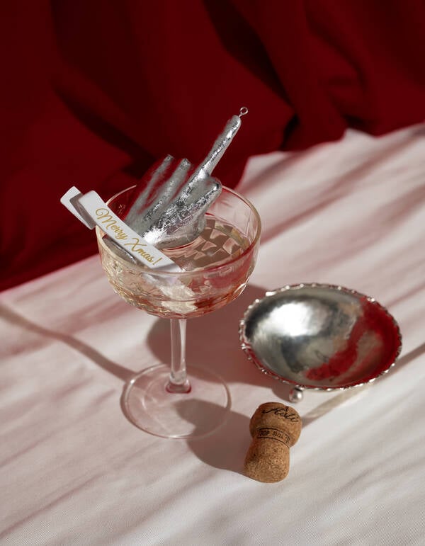 Finger-Weihnachtskugel Silber von Fred SHOEBY ACCESSOIRES