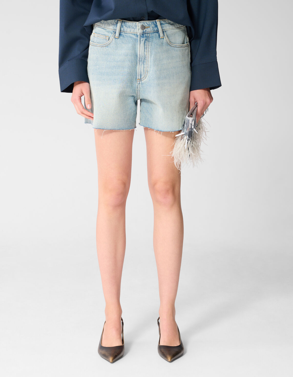 Strass Denim Shorts Hellblau SHOEBY WOMEN