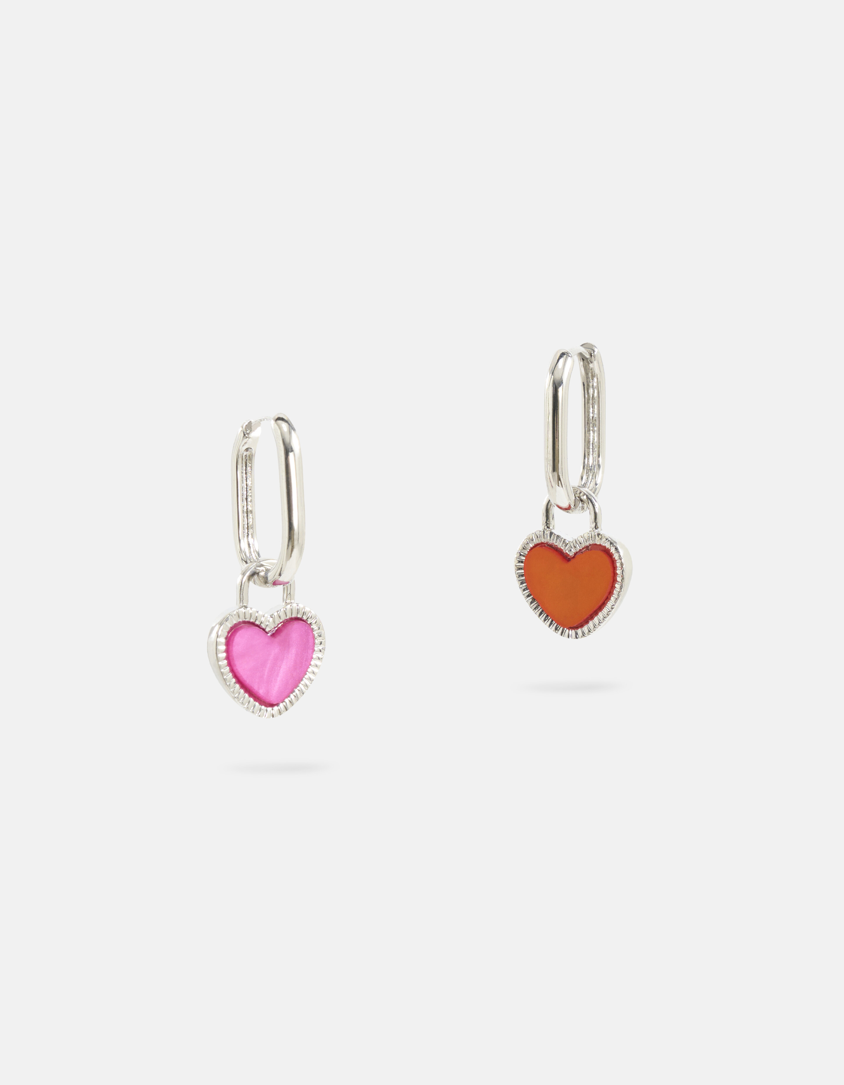 Two Colored Heart Oorbellen Zilver SHOEBY ACCESSOIRES