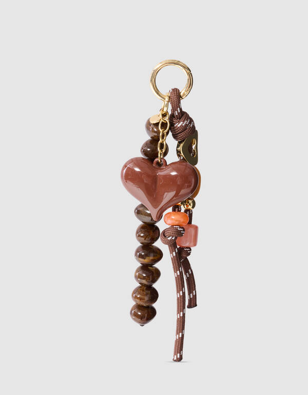 Robe Heart Taschenanh&auml;nger Braun SHOEBY ACCESSOIRES