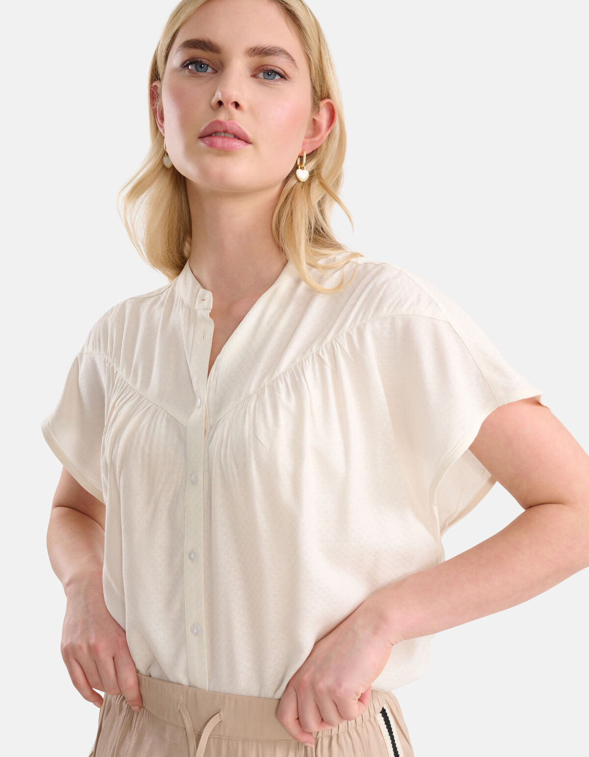 Relaxed Fit Top Gebroken Wit SHOEBY WOMEN