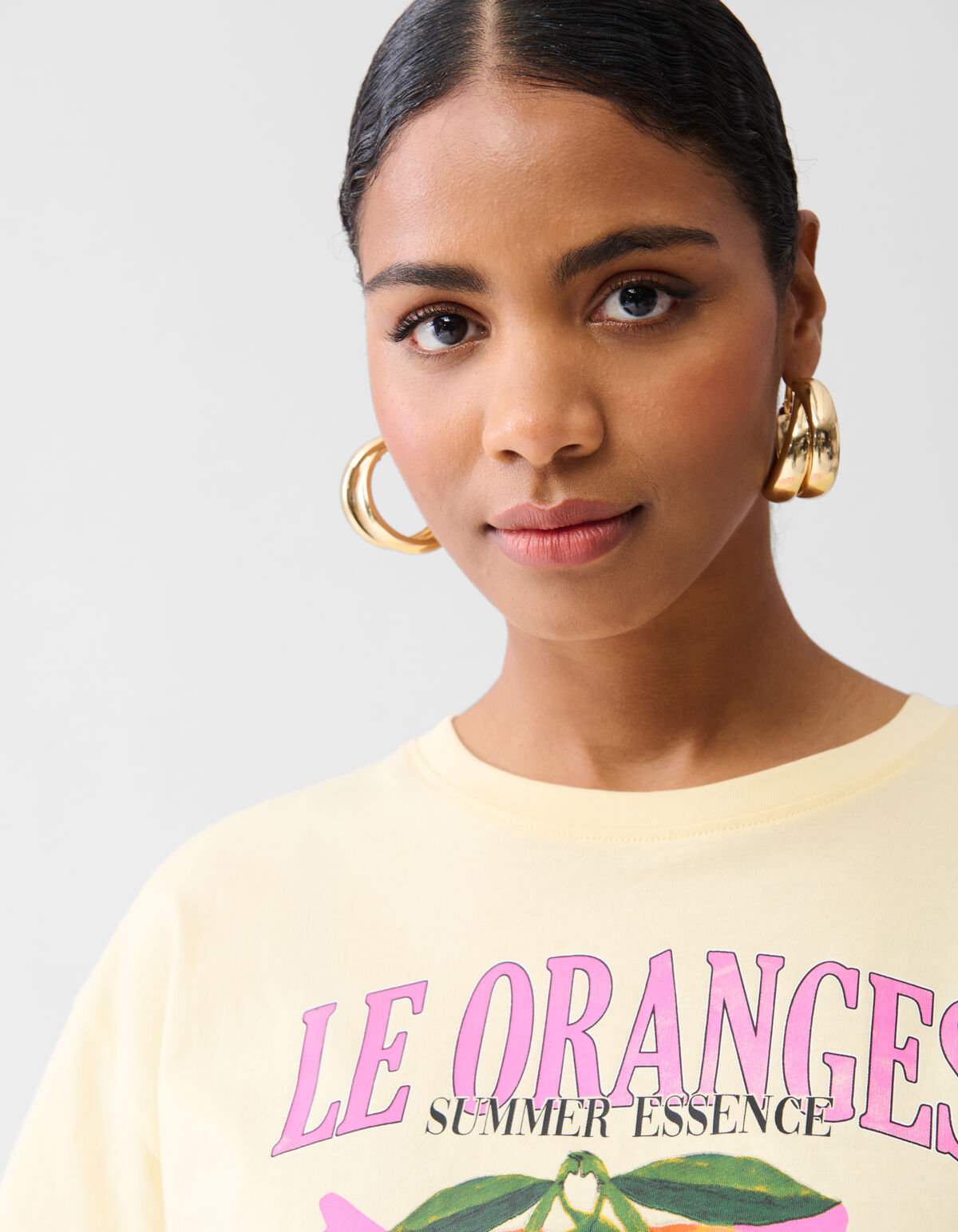 Orangefarbenes Kunstwerk-T-Shirt Gelb SHOEBY WOMEN