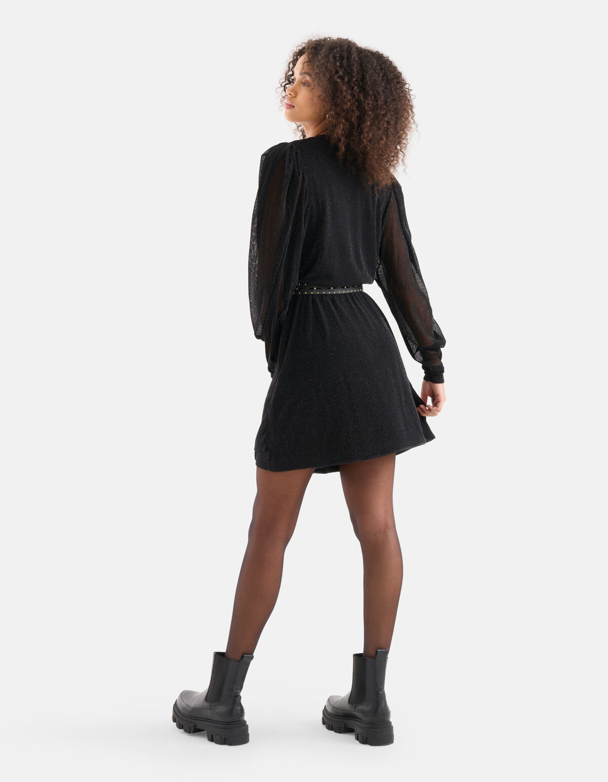 Lurex-Mesh-Kleid Schwarz SHOEBY WOMEN