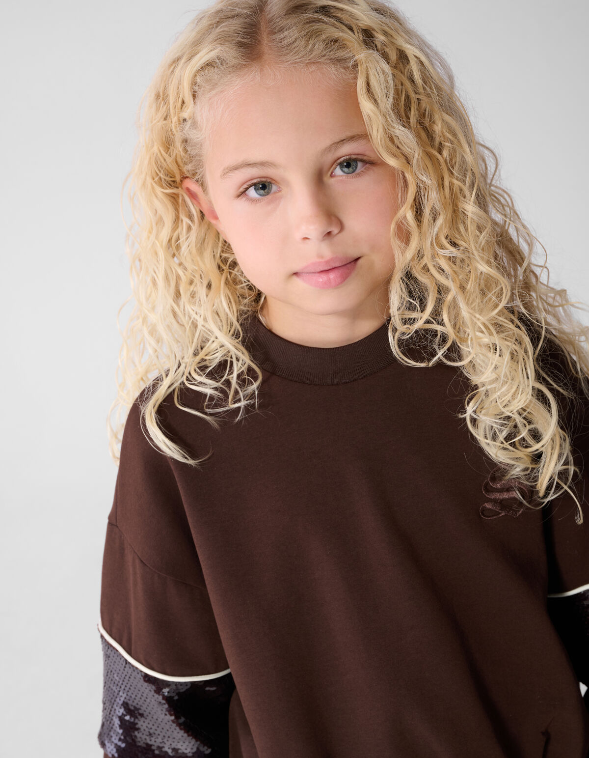 Sporty Pailletten Sweatshirt Braun SHOEBY GIRLS