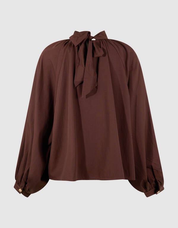Bluse mit Schleife Braun SHOEBY WOMEN