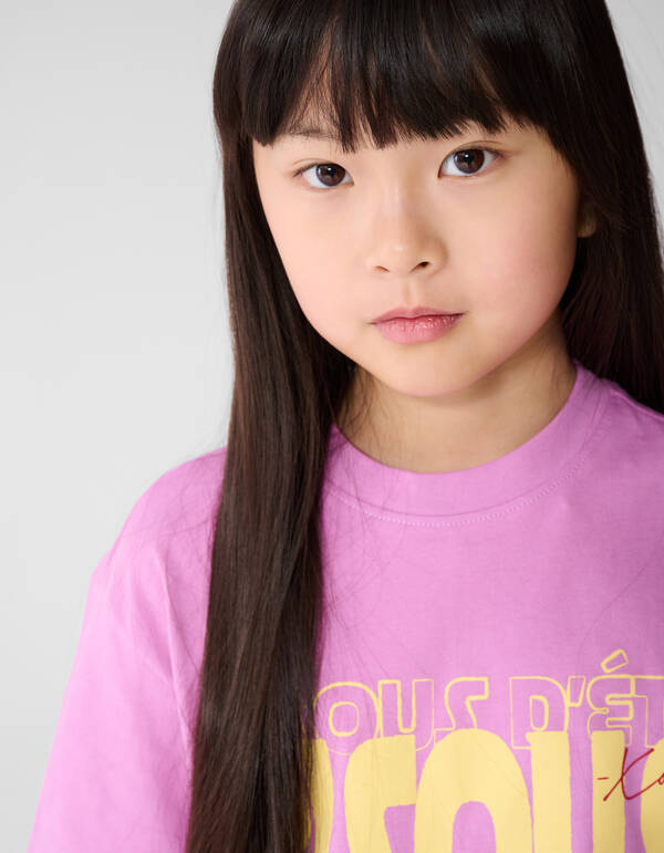 Bisous Amour Kunstwerk T-Shirt Lila SHOEBY GIRLS