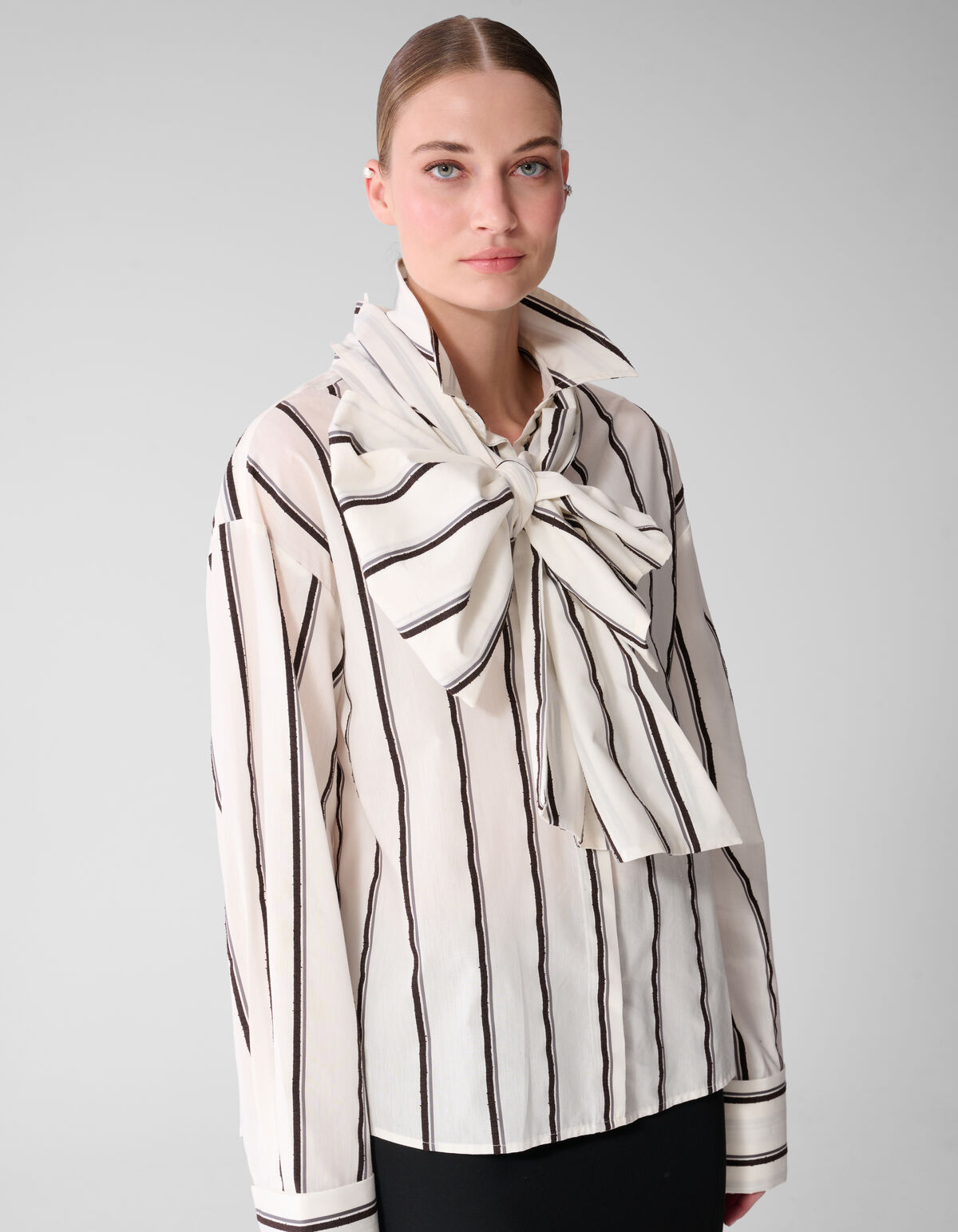 Gestreifte Jacquard-Bluse Offwhite By Mieke SHOEBY WOMEN
