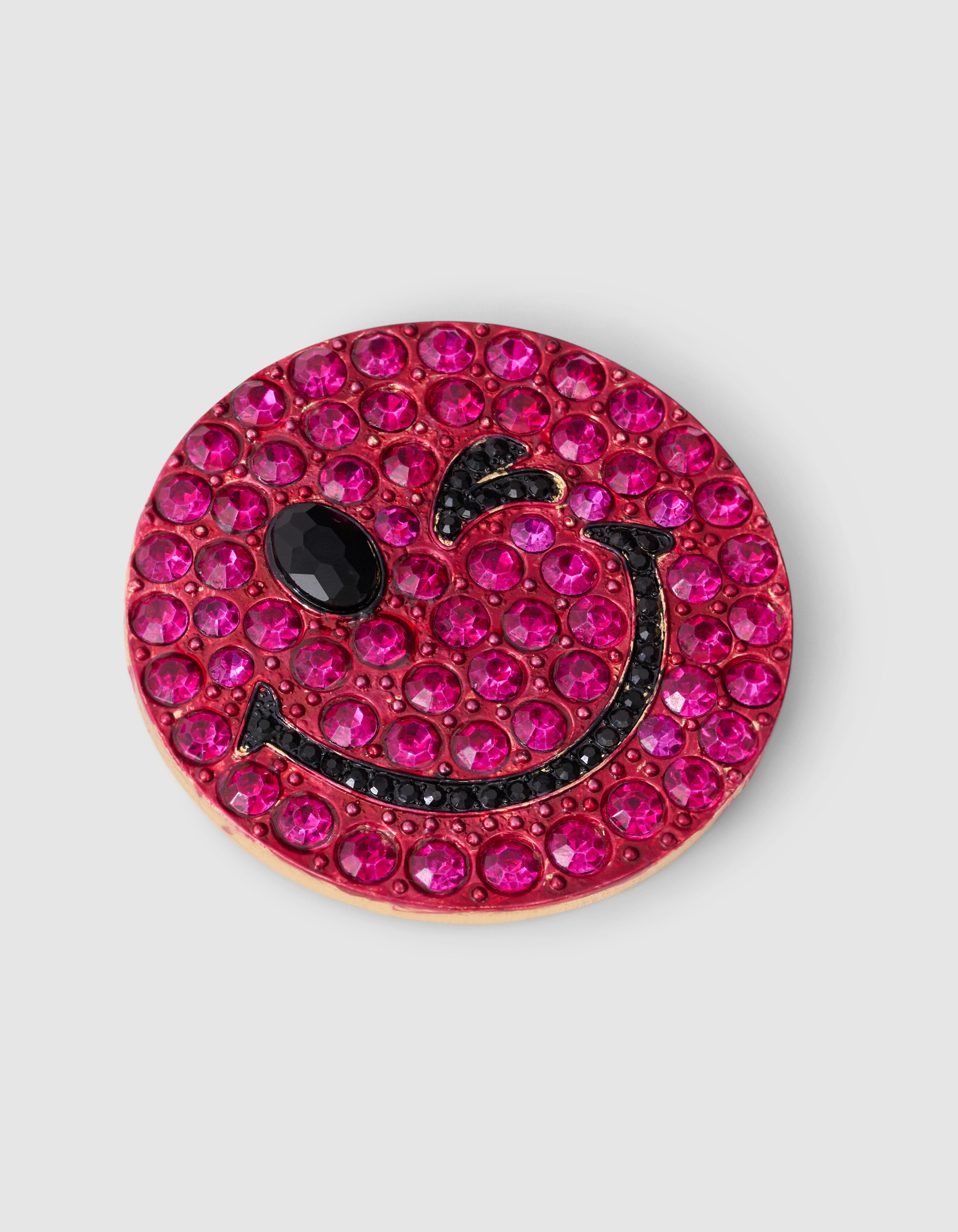 Smiley-Brosche, dunkelrosa, von Fred SHOEBY ACCESSOIRES