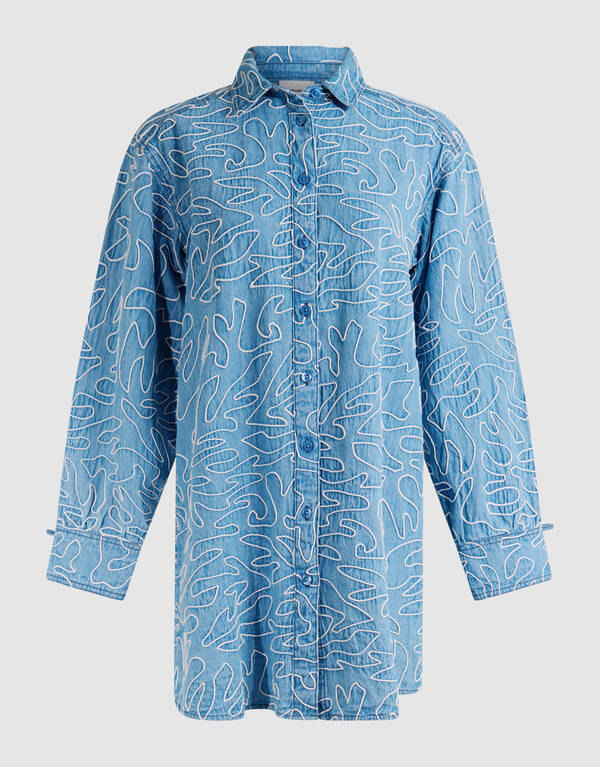 Besticktes Cordkleid Denim Blau SHOEBY WOMEN