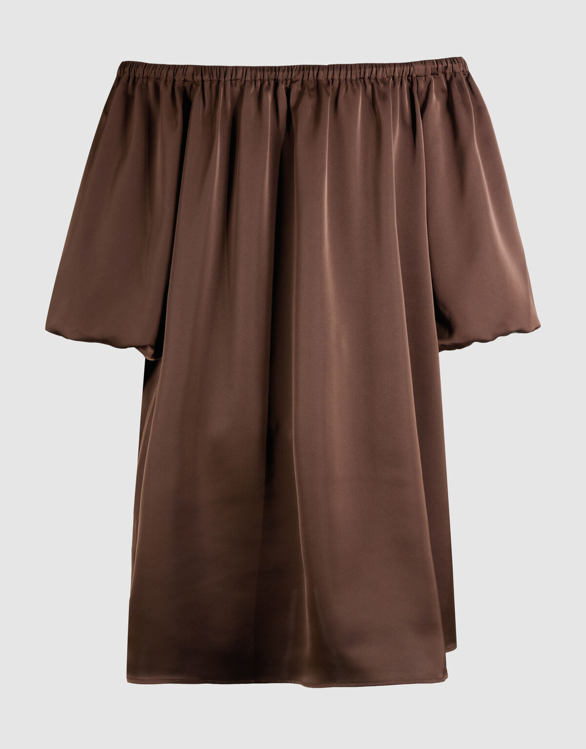 Satin Off-Shoulder Mini Kleid Braun von Fred SHOEBY WOMEN