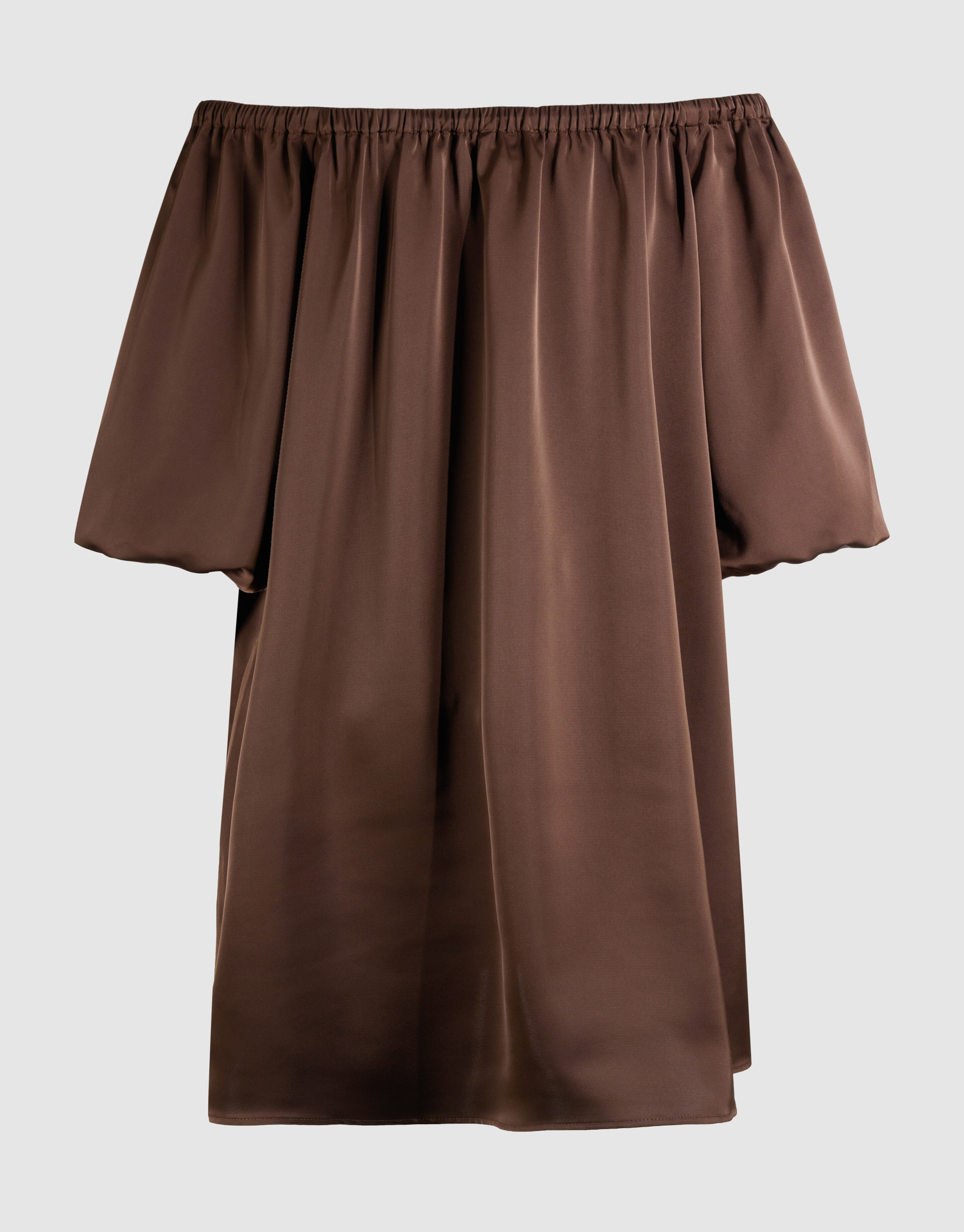 Satin Off-Shoulder Mini Kleid Braun von Fred SHOEBY WOMEN