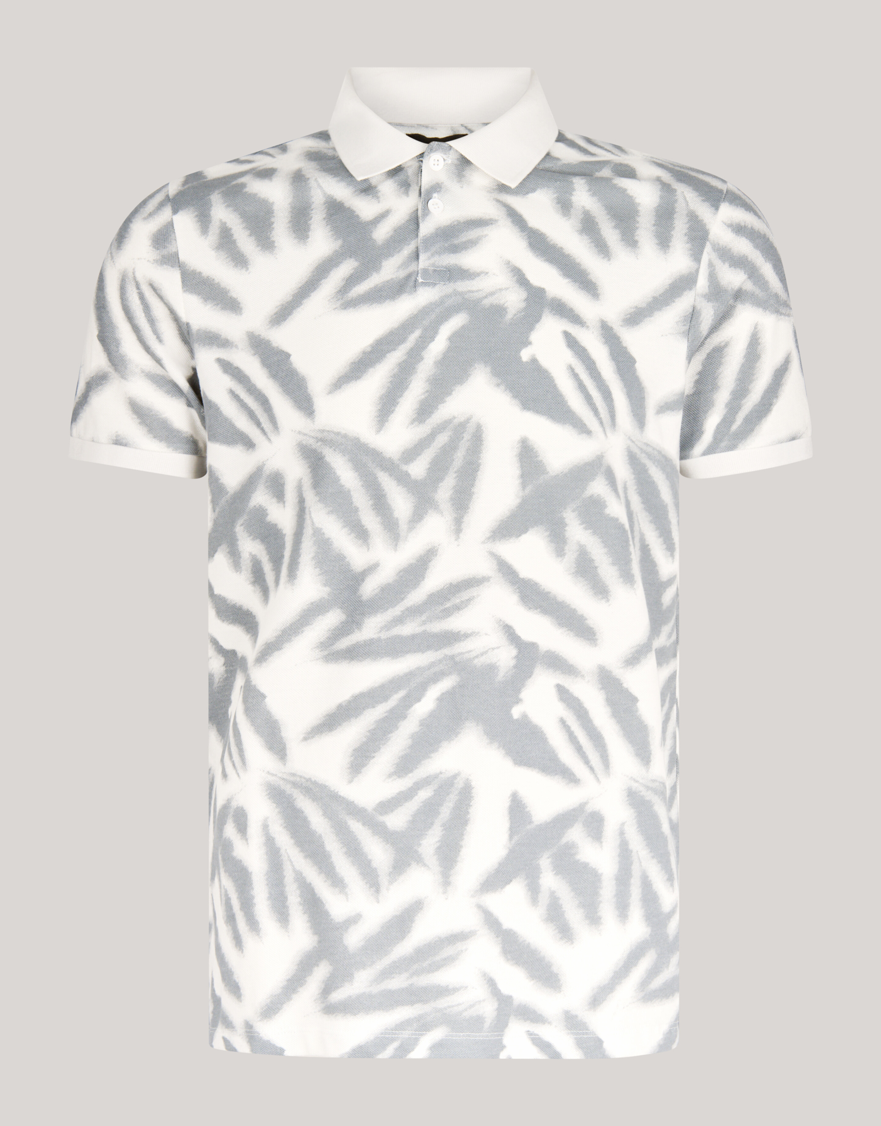 Blattdruck Polo Weiß SHOEBY MEN