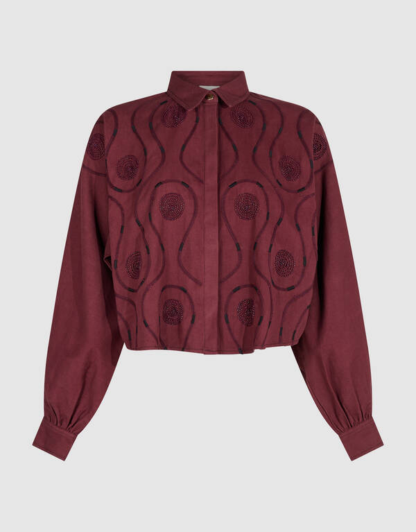 Bluse Mit Perlenstickerei Dunkelrot By Mieke SHOEBY WOMEN