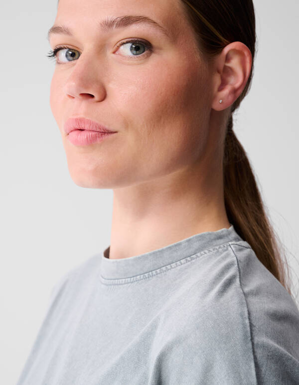 Übergroßes gewaschenes T-shirt Hellgrau SHOEBY WOMEN