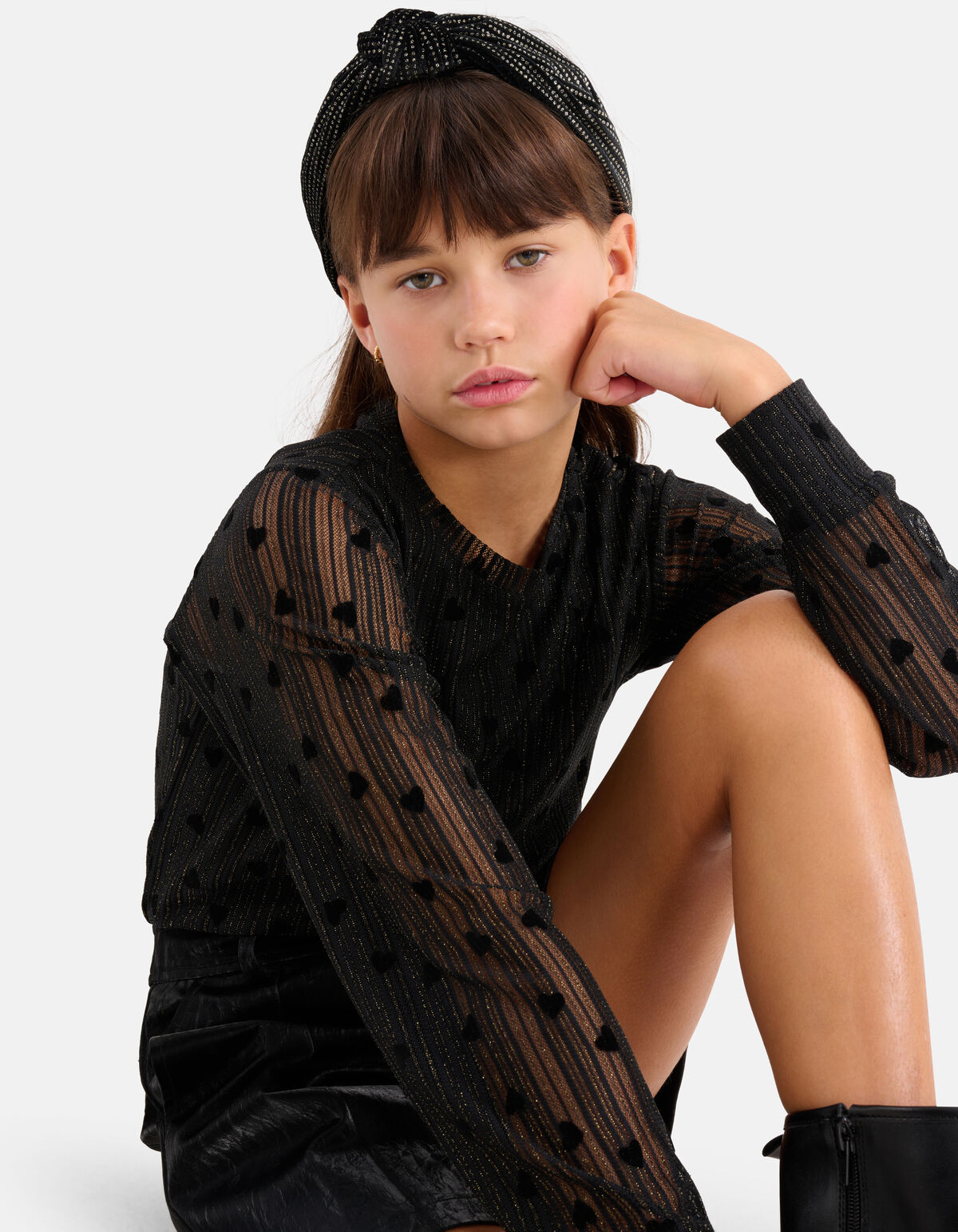 Mesh Top Schwarz SHOEBY GIRLS