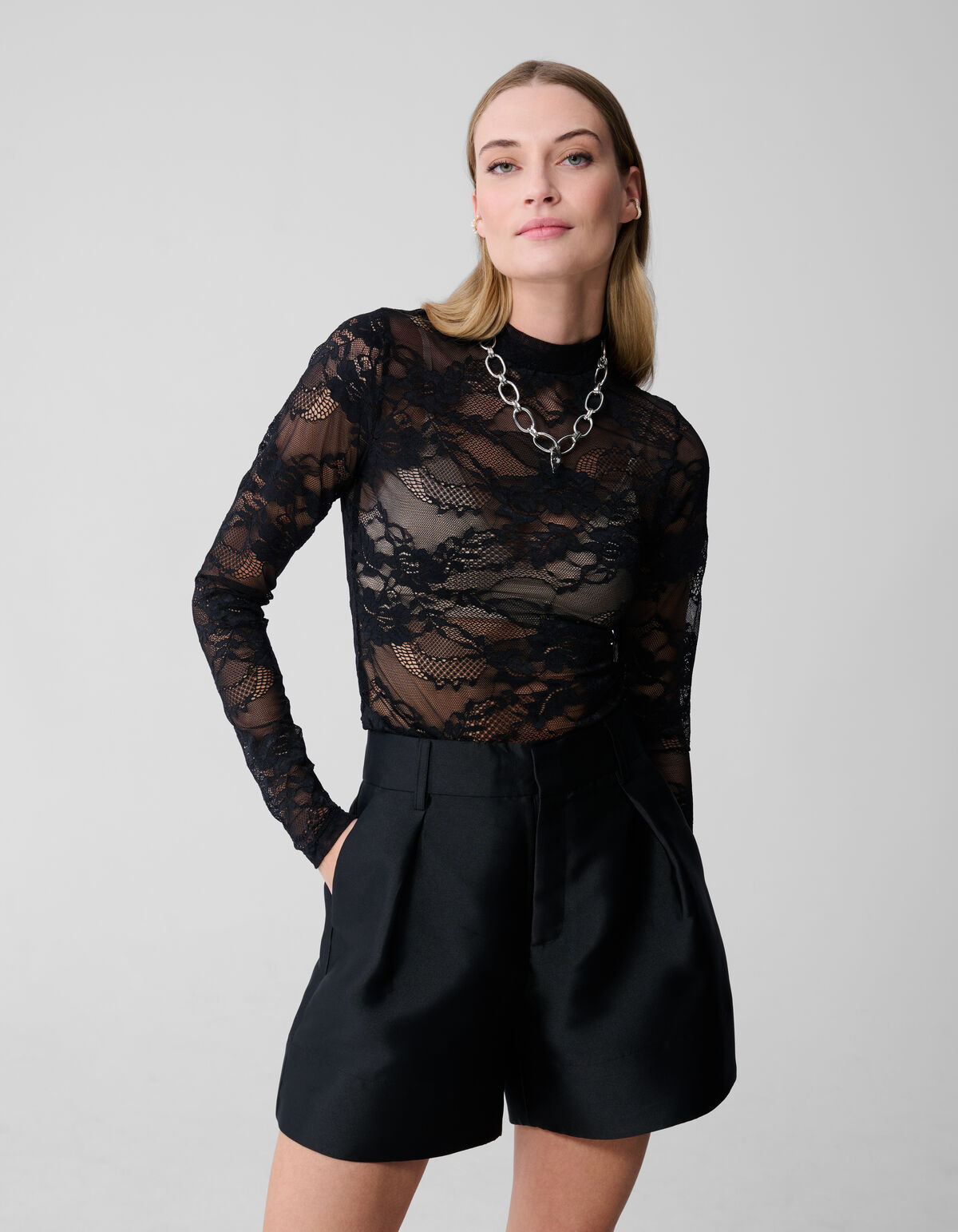 Kanten Top Zwart SHOEBY WOMEN