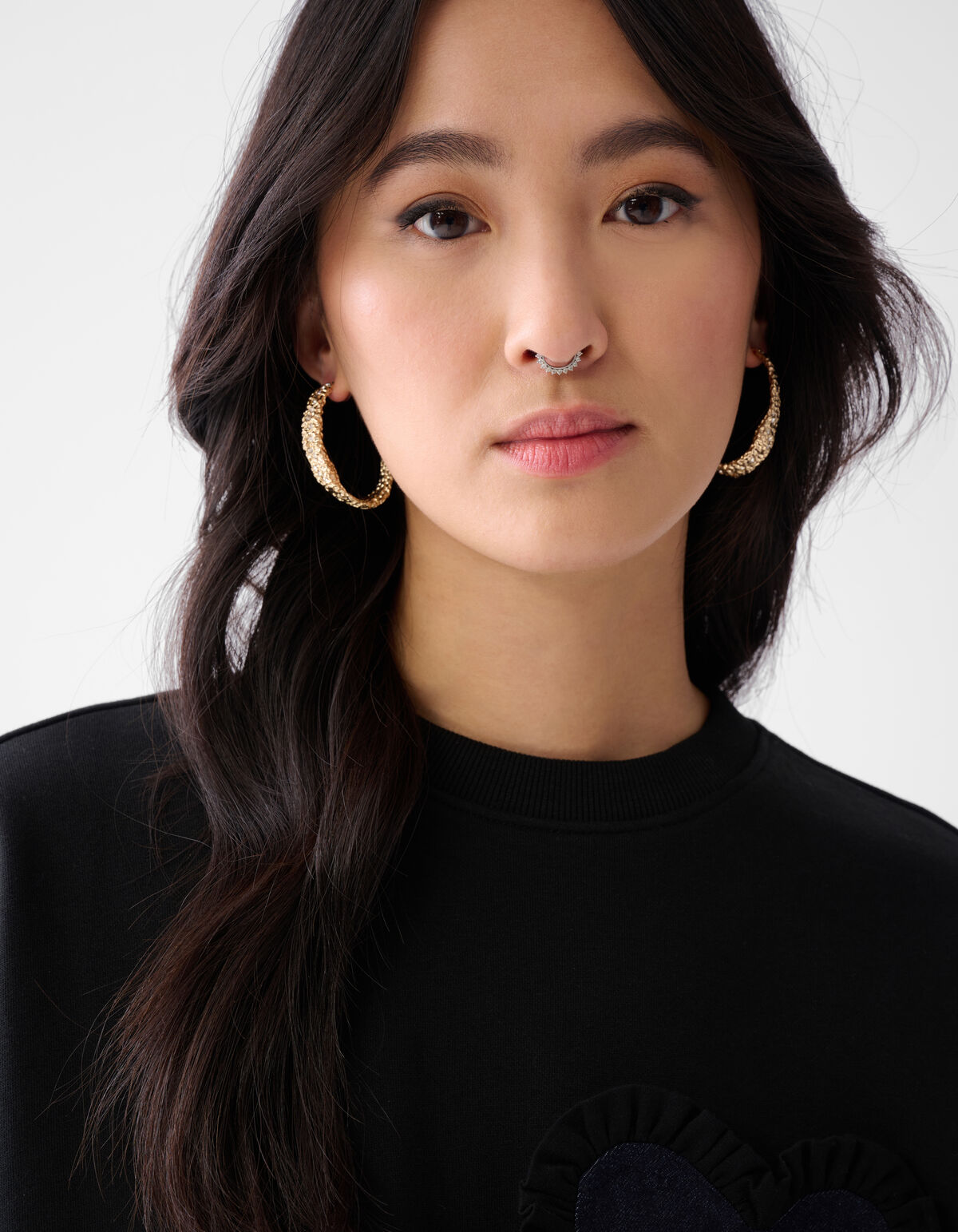 Denim Patch Pullover Schwarz SHOEBY WOMEN