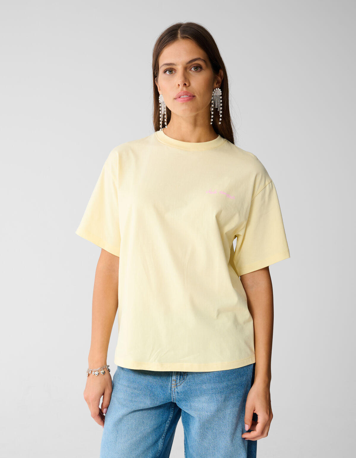 Cocktail Kunst T-Shirt Lichtgelb SHOEBY WOMEN