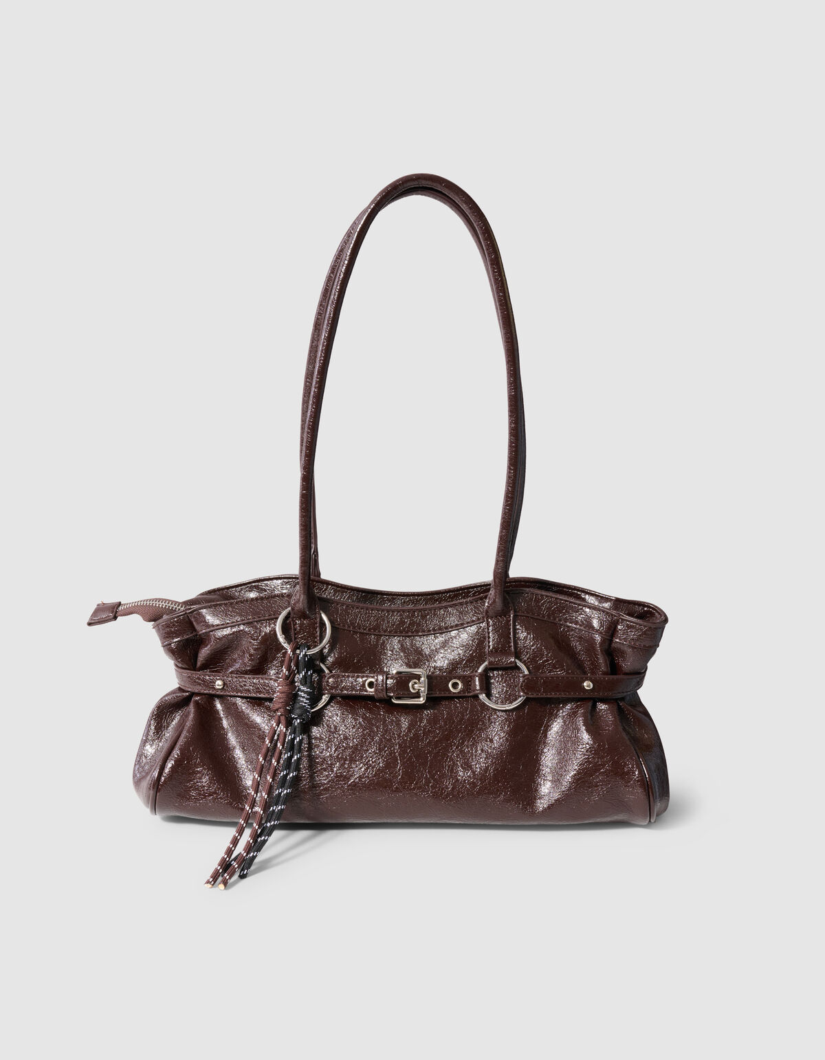 Shiny Baguette Tasche Dunkelbraun SHOEBY ACCESSOIRES