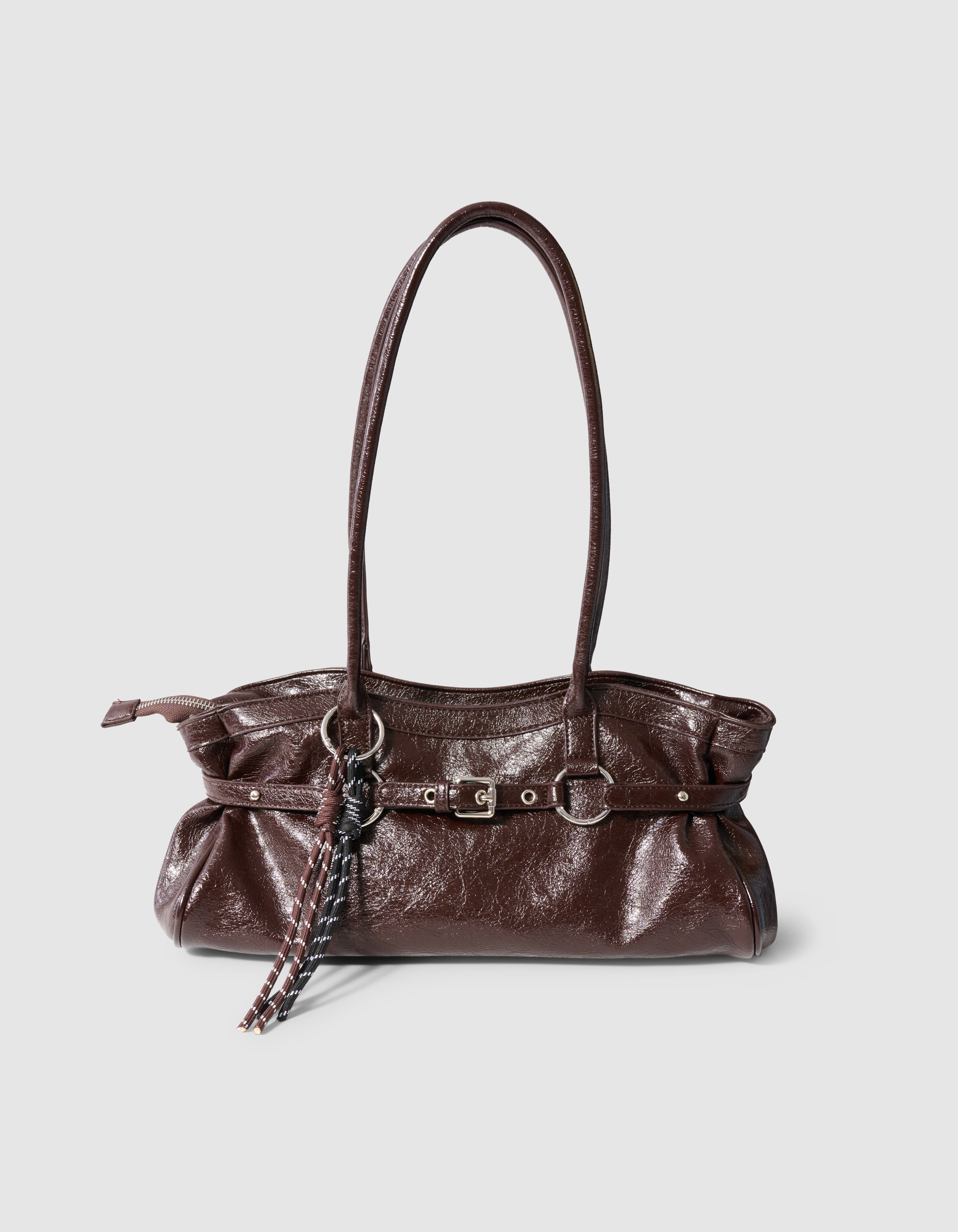 Shiny Baguette Tasche Dunkelbraun SHOEBY ACCESSOIRES