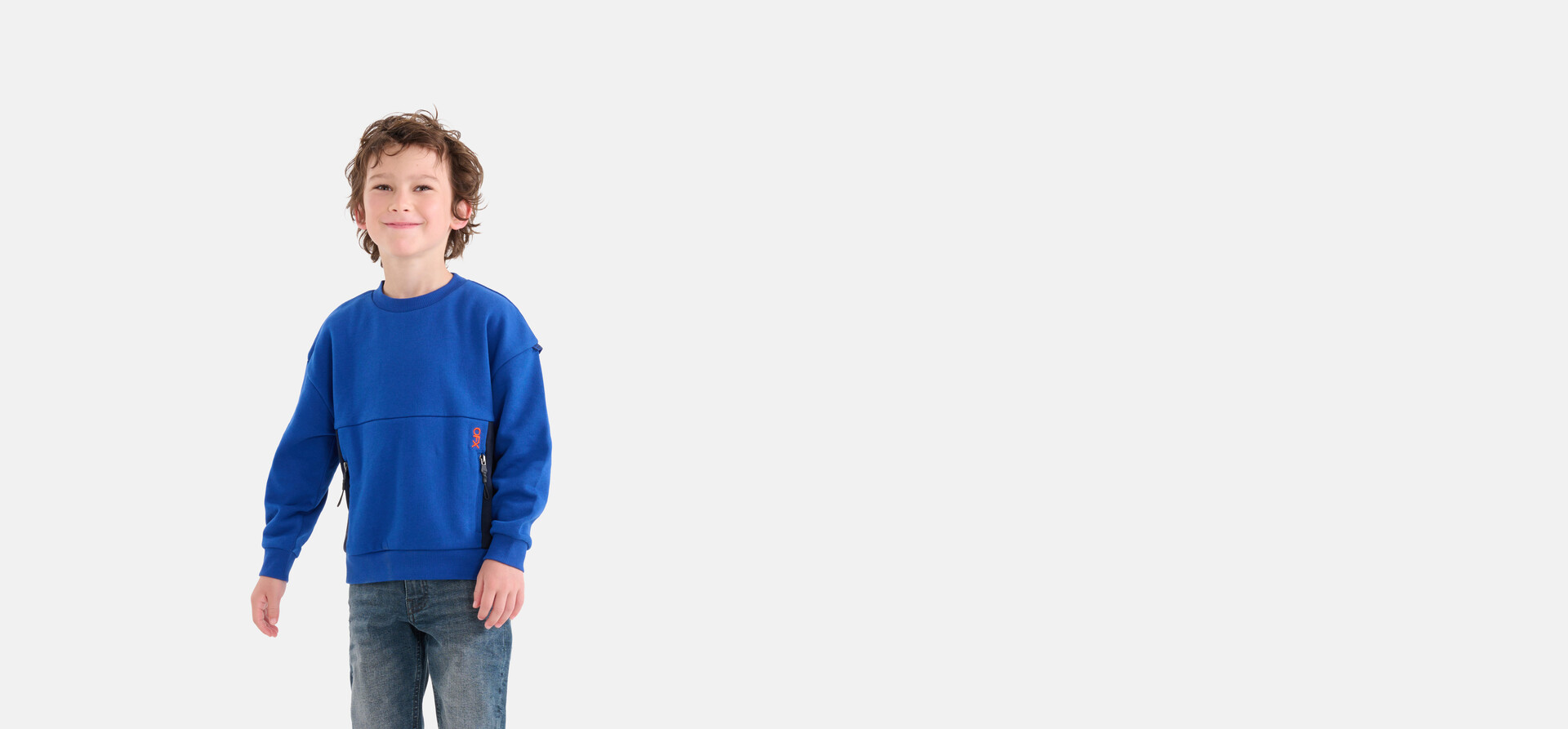 Pullover mit Reißverschluss Blau SHOEBY BOYS
