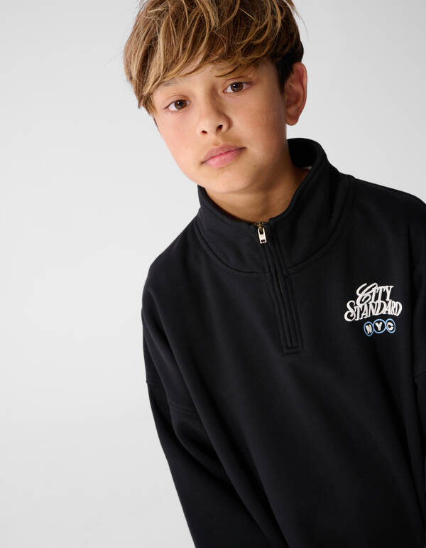 City Zip Sweatshirt Schwarz SHOEBY BOYS