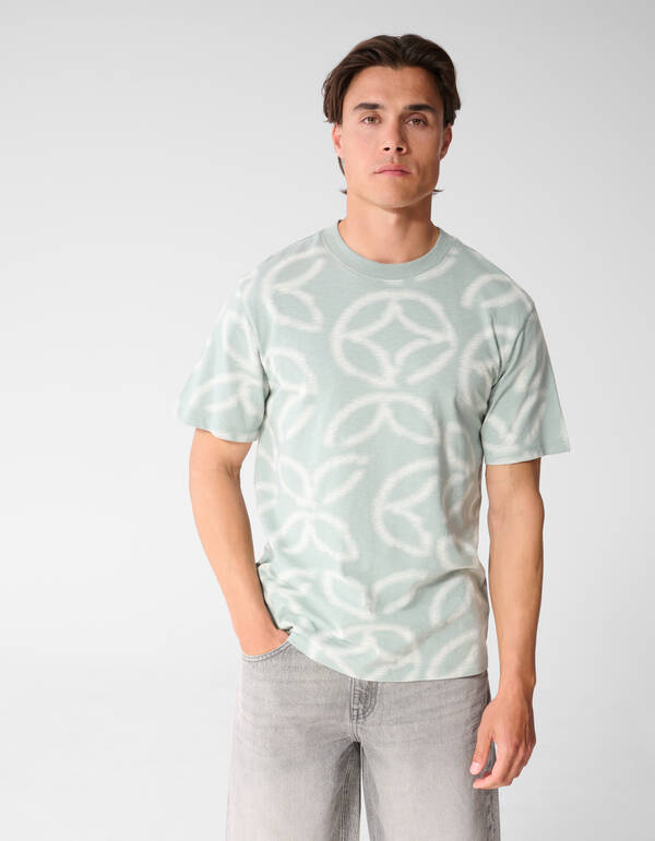 All Over Logo T-Shirt Hellgr&uuml;n SHOEBY MEN