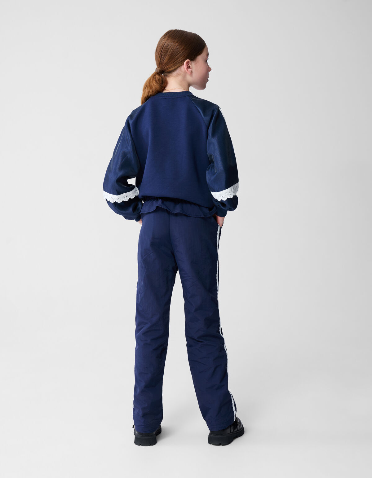 R&uuml;schen-Hose mit weitem Bein Dunkelblau SHOEBY GIRLS