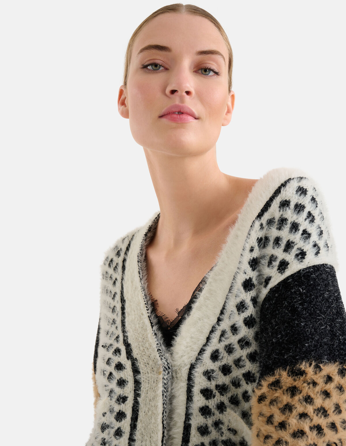 Weiche Jacquard-Strickjacke Schwarz von Mieke SHOEBY WOMEN